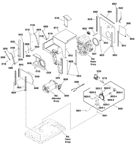 Fuel, Duct And Support Group Diagram and Parts List for 040490-03  Briggs and Stratton Generator